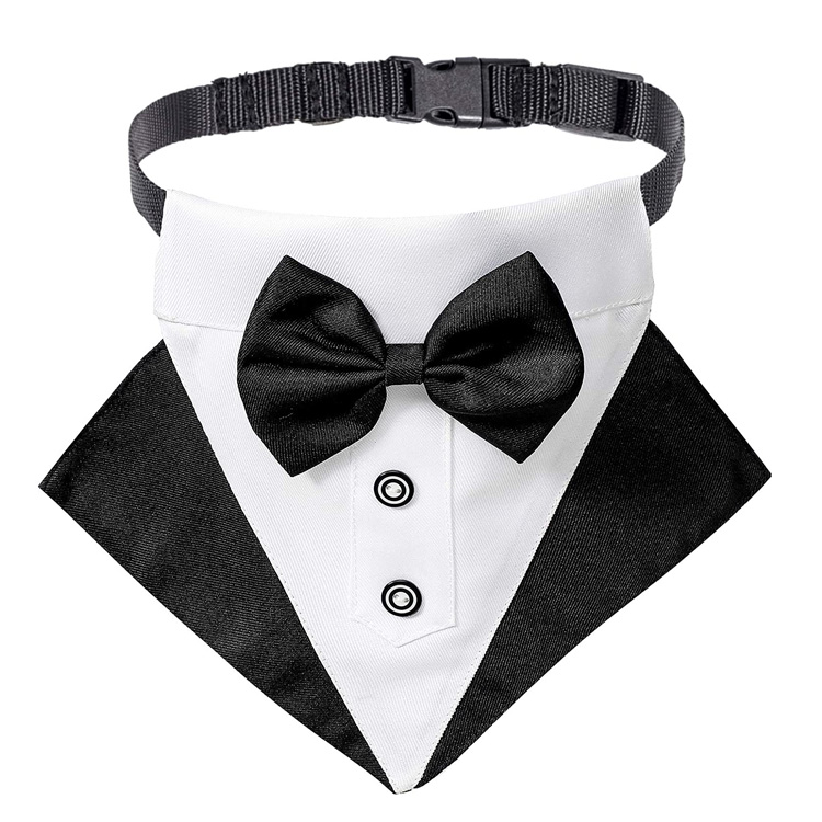 Bowtie संग समायोज्य Tuxedo विवाह कुकुर Bandana कलर