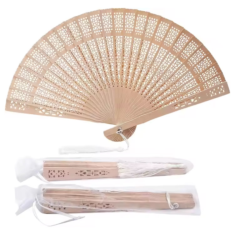 बाँसको पुरानो जन्मदिनको उपहार फोल्डेबल काठको ह्यान्ड फ्यान