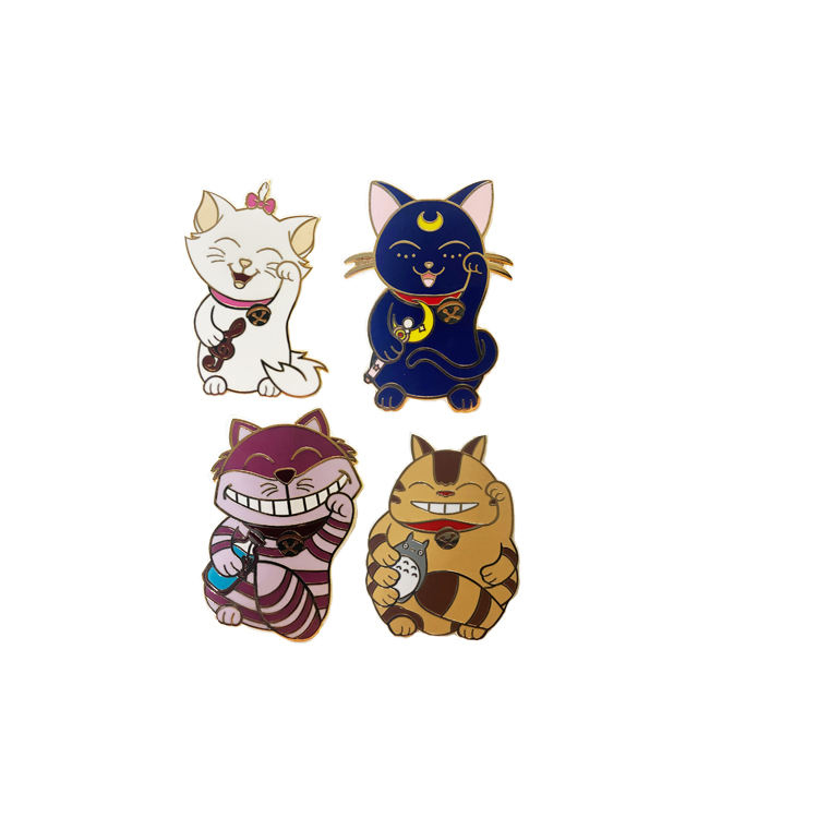 गिफ्ट गोल्ड प्लेटेड हार्ड इनामेल कार्टुन म्याग्नेट मेटल ल्यापल पिन