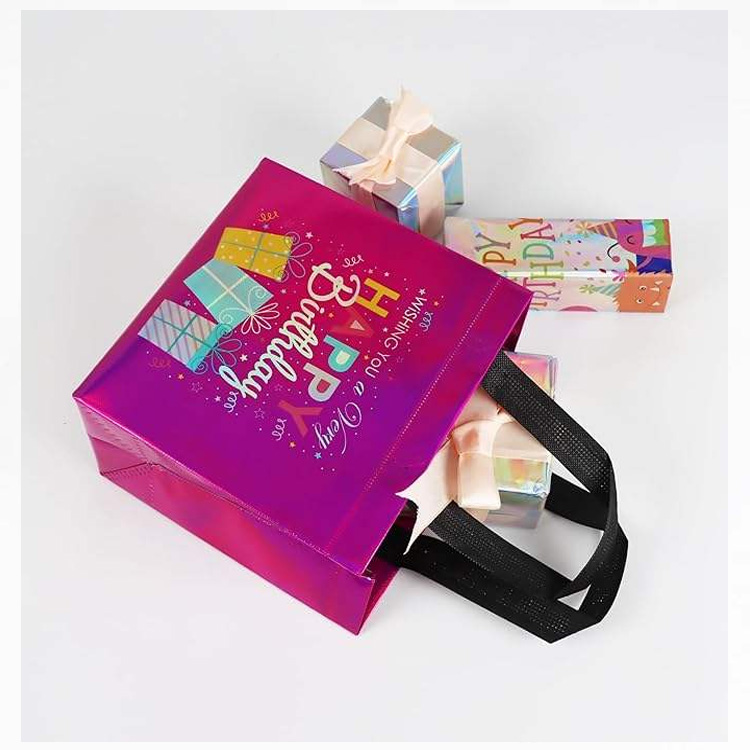 बहु-आकार रङ-समन्वित गैर-बुना जन्मदिन झोला