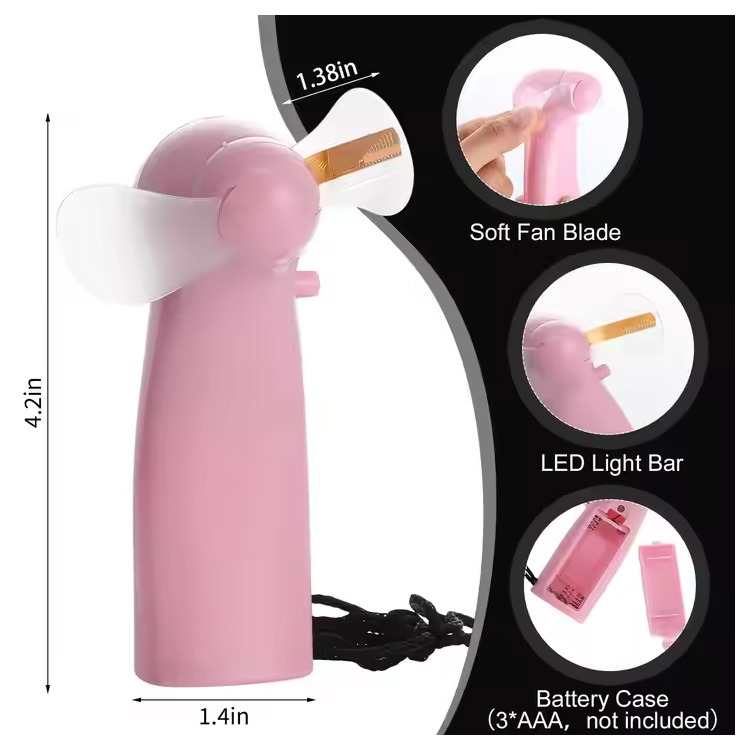 नयाँ मिनी पोर्टेबल ह्यान्डी एलईडी कस्टम सन्देश ब्याट्री फ्यान