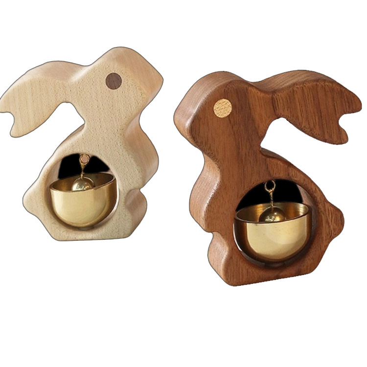 ठोस काठ खरगोश फ्रिज म्याग्नेट हस्तशिल्प ब्रास डोरबेल